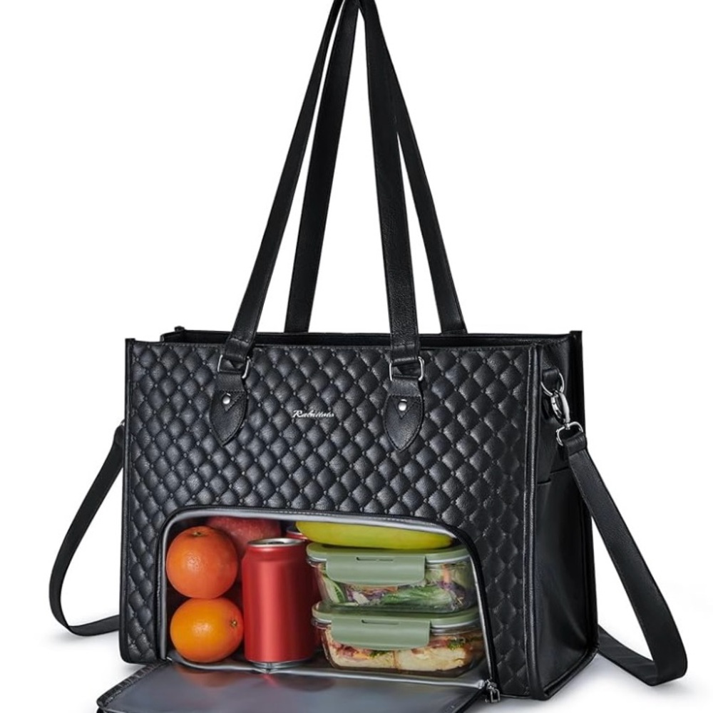 New Never Used Black Quilted Women Work/Lunch Bag